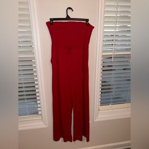HALARA Bold Red Strapless Jumpsuit